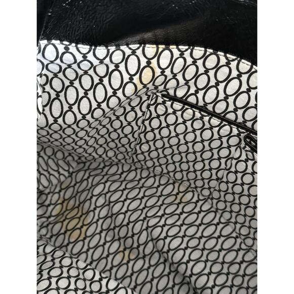 HOBO Black Patent Leather Large Double Handle Purse Magnetic Closure Pockets - Picture 15 of 16